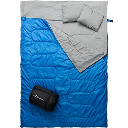 MalloMe Sleeping Bags for Adults Kids & Toddler - Camping Accessories Backpacking Gear for Cold Weather & Warm - Lightweight Equipment with Ultralight Compact Bag - Girls Boys Single & Double Person von MalloMe