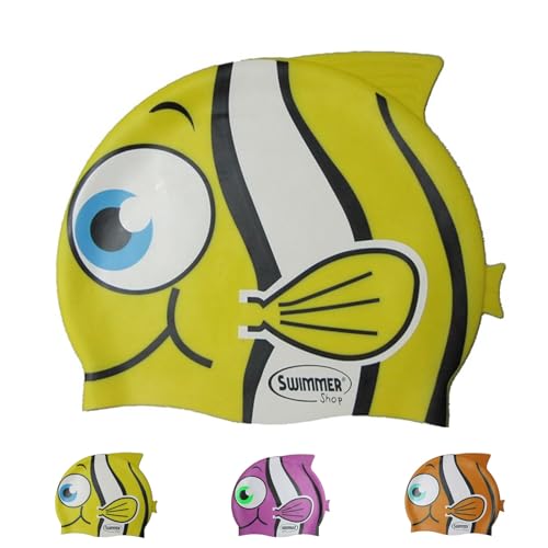Badekappe aus Silikon in Form von Fisch Tropical Einheitsgröße für Schwimmen, gelb Badekappe aus Silikon in Form von Fisch Tropical Einheitsgröße für Schwimmen, gelb von Malmsten