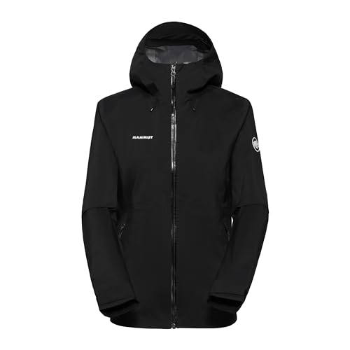 Mammut Outdoor Hardshell Hooded Jacket Women | Damen Jacke für Outdoor, Wasserdicht & Atmungsaktiv, Wanderjacke, Funktionsjacke, Hardshelljacke, Wassersäule 20.000 mm | Schwarz, L von Mammut