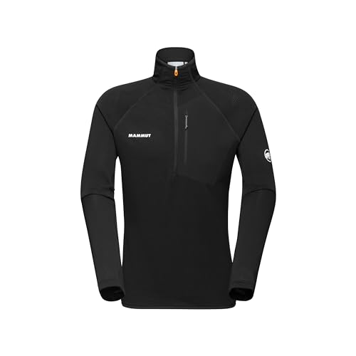 Mammut Herren Half Zip Pullover, M, Schwarz, Funktionsshirt, Oberteil für Sportler, aus Polartec Power Grid von Mammut