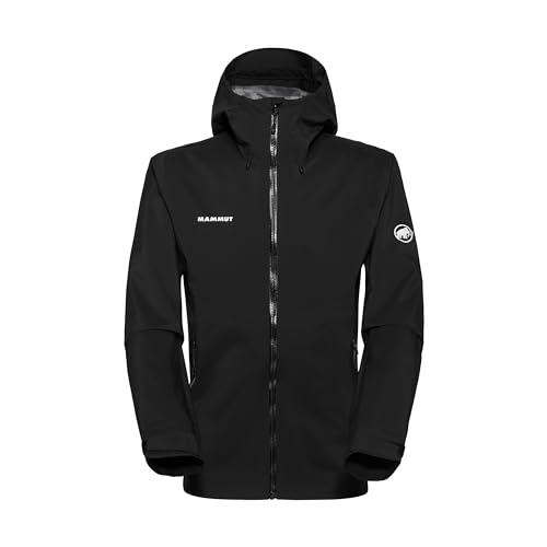 Mammut Outdoor Hardshell Hooded Jacket Men | Herren Jacke für Outdoor, Wasserdicht & Atmungsaktiv, Wanderjacke, Funktionsjacke, Hardshelljacke, Wassersäule 20000 mm | Schwarz, L von Mammut