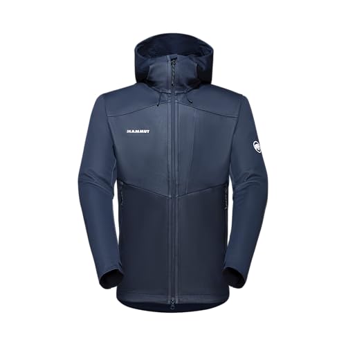 Mammut Ultimate VII SO Hooded Jacket Men | Outdoor Jacke für Herren, Softshelljacke für Sport, Gore-Tex Wanderjacke, Allwetterjacke mit Kapuze, Atmungsaktiv und Winddicht | Marine, XL von Mammut