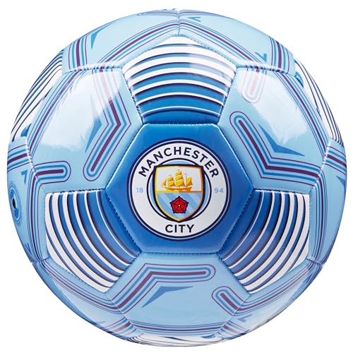 Manchester City FC Fussball Ball, Offiziell Lizenzierter Club Soccer Ball, Fussball Grösse 3, 4 oder 5 - Fussball Geschenke für Fans (Blau, Größe 4) von Manchester City FC