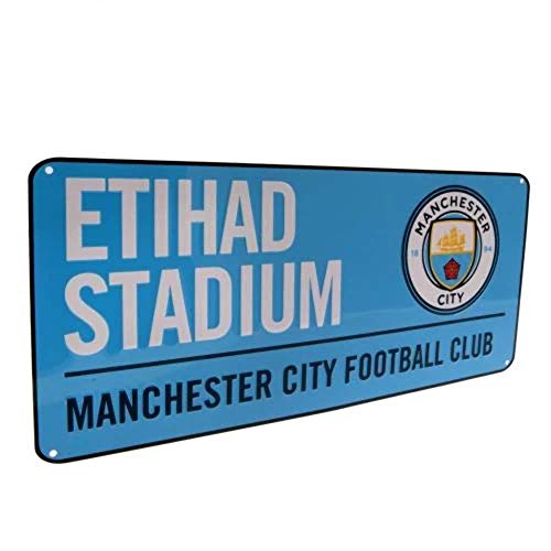 Manchester City FC Offizielles Fußball-Straßenschild aus Metall von Manchester City FC