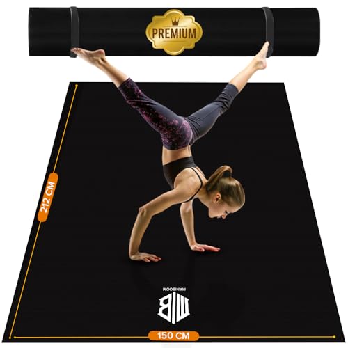 ManiBoom Yogamatte, Pilates, Fitness, Sport, groß und dick, 212 x 150 cm, 8 mm Dicke, rutschfeste Gymnastikmatte für Übungen, dicke Matte für Bauchmuskeln von ManiBoom