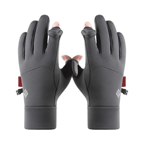 Manolyee Touchscreen-Handschuhe,Wanderhandschuhe - Winddichte Thermohandschuhe mit 2 geschnittenen Fingern,Unisex-Winterhandschuhe, Reitzubehör, Eisangelausrüstung für Outdoor-Aktivitäten von Manolyee