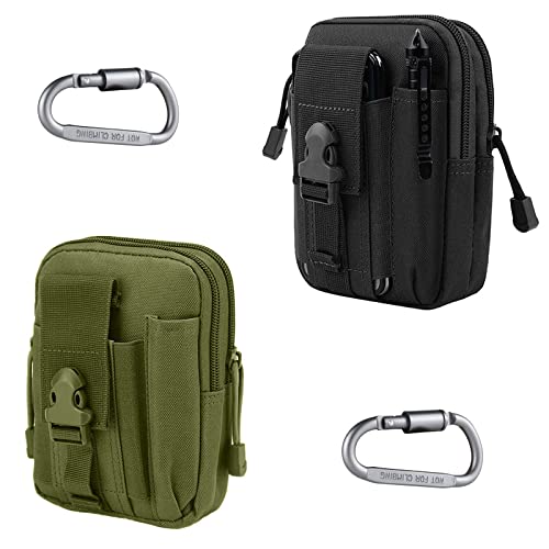2 Stück Taktische Hüfttaschen, Molle Gürteltasche, Militär Hüfttasche, Handytasche Gürteltasche Beutel, EDC Hüfttaschen, Kompakt Gürteltasche, mit Karabiner, für Camping Radfahren Klettern und Reisen 2 Stück Taktische Hüfttaschen, Molle Gürteltasche, Militär Hüfttasche, Handytasche Gürteltasche Beutel, EDC Hüfttaschen, Kompakt Gürteltasche, mit Karabiner, für Camping Radfahren Klettern und Reisen von Manqyi