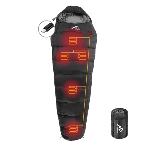 MANTUOLE Beheizter Schlafsack, 5 Heizzonen, betrieben mit Akku-Powerbank oder Anderen USB-Netzteilen mit Typ-C-Ausgang, tragbare, kompakte Tasche, Mumien-Stil, schwarz. Typ-C. MANTUOLE Beheizter Schlafsack, 5 Heizzonen, betrieben mit Akku-Powerbank oder Anderen USB-Netzteilen mit Typ-C-Ausgang, tragbare, kompakte Tasche, Mumien-Stil, schwarz. Typ-C. von Mantuole
