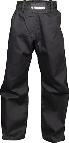 Manus Kickboxhose mit Seitenstreifen - Gr. XL = 190 cm, schwarz Manus Kickboxhose mit Seitenstreifen - Gr. XL = 190 cm, schwarz von Manus