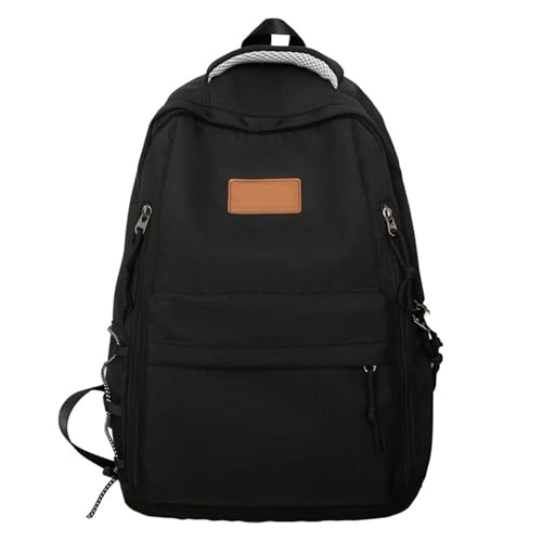 Modische High School College Büchertasche Mit Mehreren Fächern Für Schüler Einfarbig Nylon Rucksack Mit Großer Kapazität von Maouira