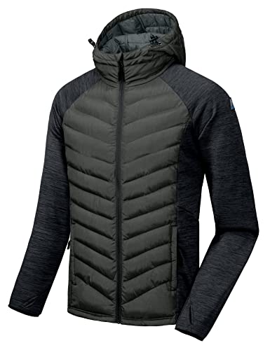 Mapamyumco Herren Thermal Insulation Running Thermojacke, Thermal Hybrid Wanderjacke Holzkohlegrau XXL von Mapamyumco