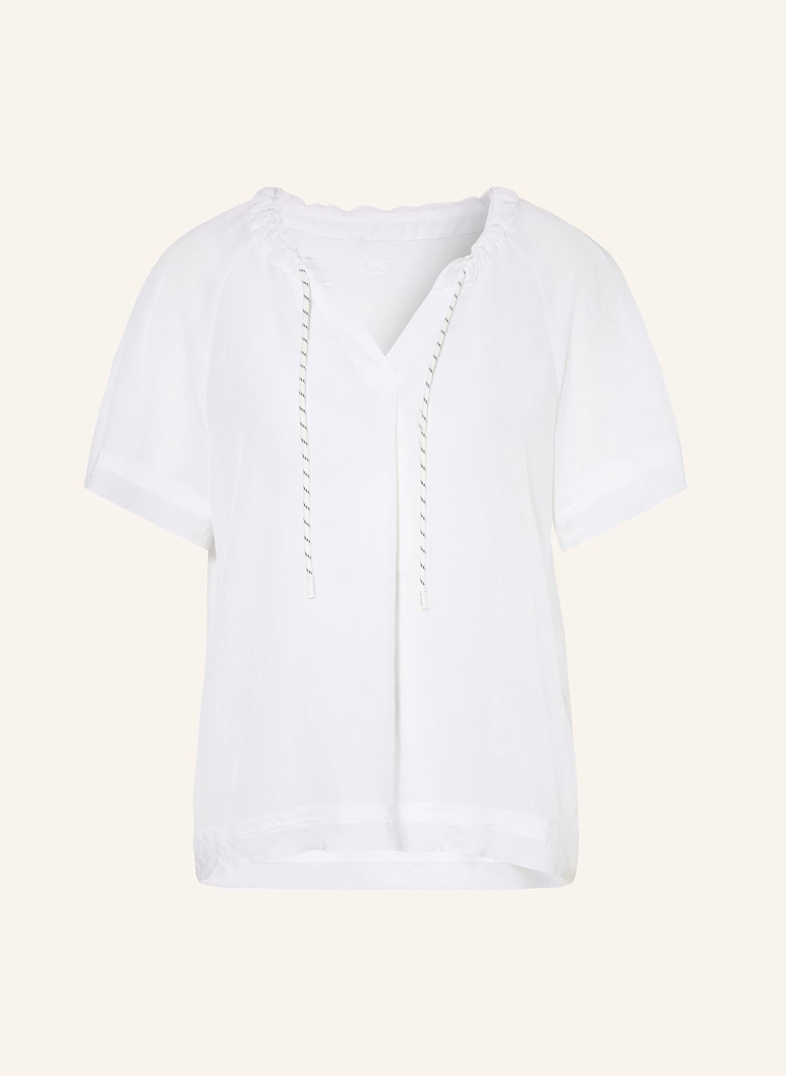 Marc Cain Blusenshirt Im Materialmix weiss Marc Cain Blusenshirt Im Materialmix weiss von Marc Cain