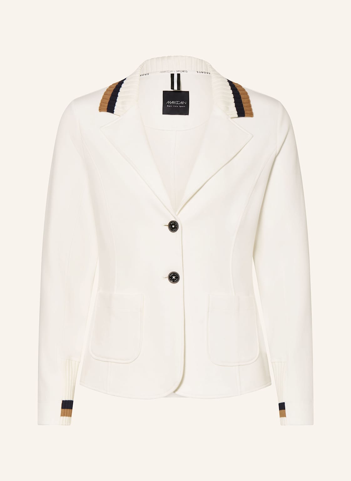 Marc Cain Jerseyblazer Im Materialmix weiss Marc Cain Jerseyblazer Im Materialmix weiss von Marc Cain