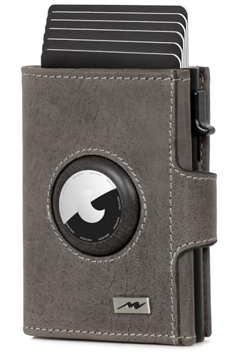 Marc Peter® Chicago Grau Leder Push Air Slim Wallet | Airtag Geldbörse mit Münzfach | RFID Schutz kleines Mini Portmonee Marc Peter® Chicago Grau Leder Push Air Slim Wallet | Airtag Geldbörse mit Münzfach | RFID Schutz kleines Mini Portmonee von Marc Peter