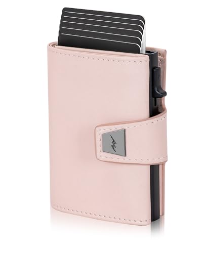 Marc Peter Dublin Rosa Nappa Leder Push Slim Wallet - Geldbörse mit Münzfach - RFID Schutz kleines Mini Portmonee - dünnes schmales Kartenetui - Inklusive Geschenkbox von Marc Peter