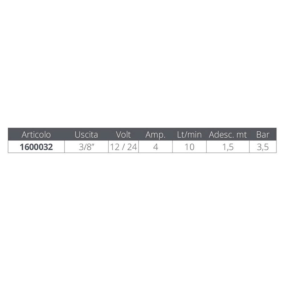 Marco Up8-re 10lt/min 12/3/8´´ Pump 4a 24v Silber Marco Up8-re 10lt/min 12/3/8´´ Pump 4a 24v Silber von Marco
