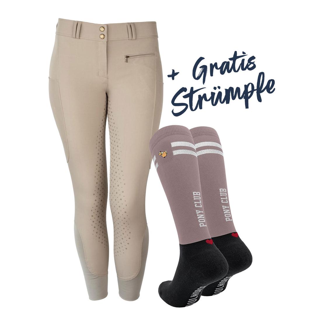 Marengo Reithose Motion + Gratis Reitstrümpfe Grösse: OneSize, Farbe: Sand / Beige, Grösse Reithose: XL von Marengo