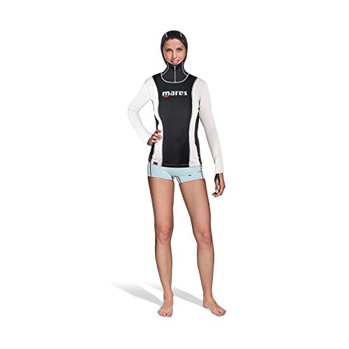 Mares Damen FIRE Skin She Dives L/Sleeve with Hood Tauchanzug, Schwarz, S von Mares