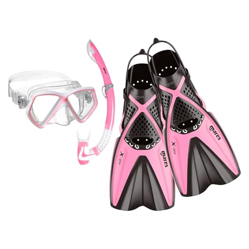 Mares Aquazone Set X-One Pirate, Set bestehend aus Maske, Schnorchel und Flossen für Kinder/Jugendliche, Unisex, Pink, S von Mares