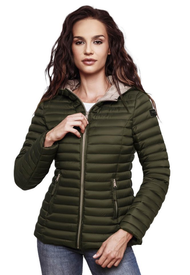Marikoo Steppjacke Asraa Übergangsjacke mit kontrastfarbendem Reißverschluss Marikoo Steppjacke Asraa Übergangsjacke mit kontrastfarbendem Reißverschluss von Marikoo