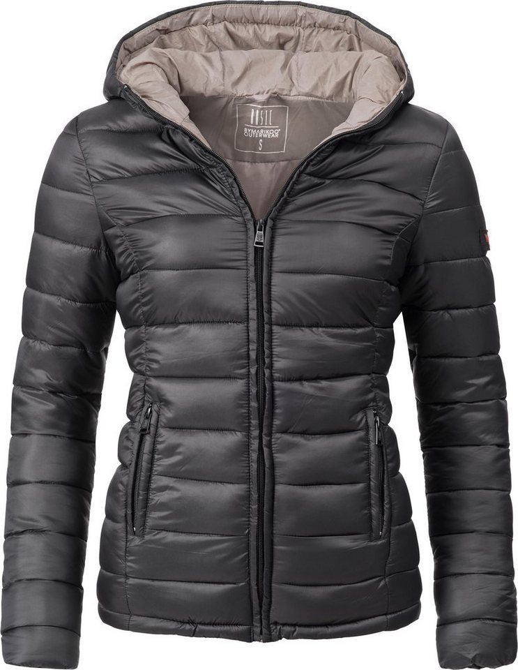 Marikoo Steppjacke Luci modische Damen Übergangsjacke mit großer Kapuze von Marikoo