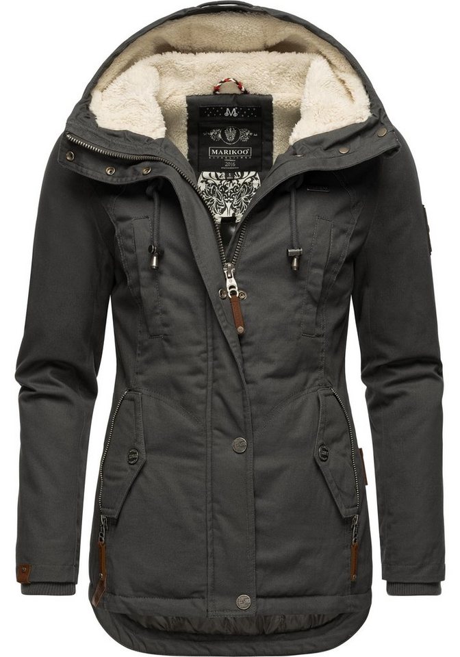 Marikoo Winterjacke Bikoo sportliche Damen Outdoor Baumwolljacke mit Kapuze Marikoo Winterjacke Bikoo sportliche Damen Outdoor Baumwolljacke mit Kapuze von Marikoo