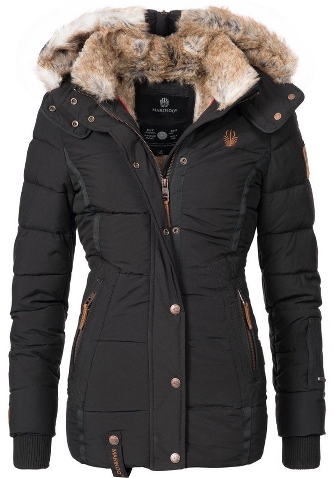 Marikoo Winterjacke Nekoo stylische Damen Steppjacke mit großer Kapuze Marikoo Winterjacke Nekoo stylische Damen Steppjacke mit großer Kapuze von Marikoo