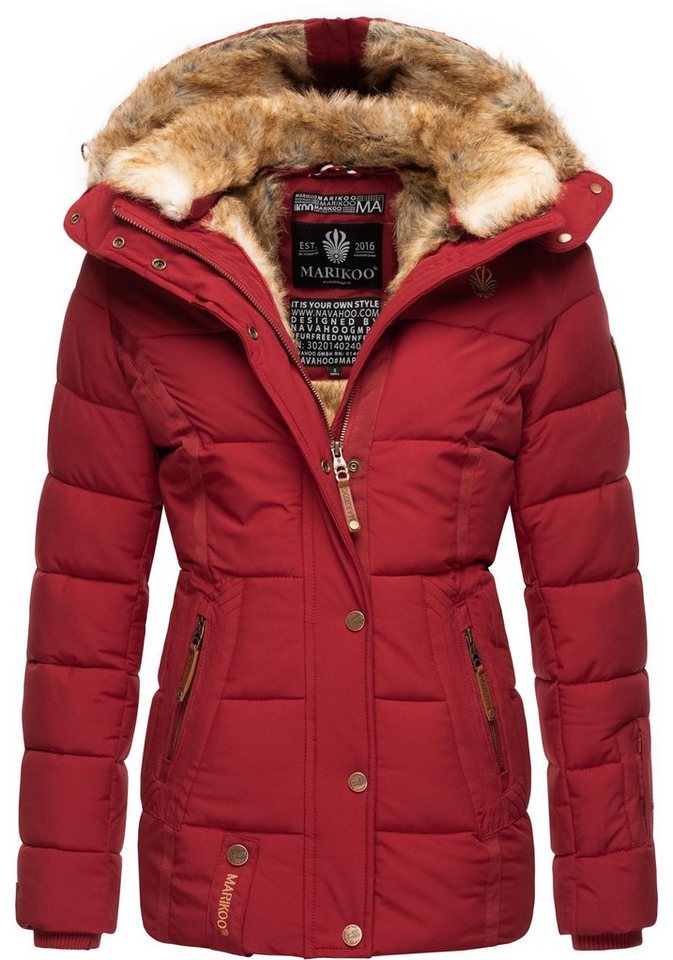 Marikoo Winterjacke Nekoo stylische Damen Steppjacke mit großer Kapuze Marikoo Winterjacke Nekoo stylische Damen Steppjacke mit großer Kapuze von Marikoo