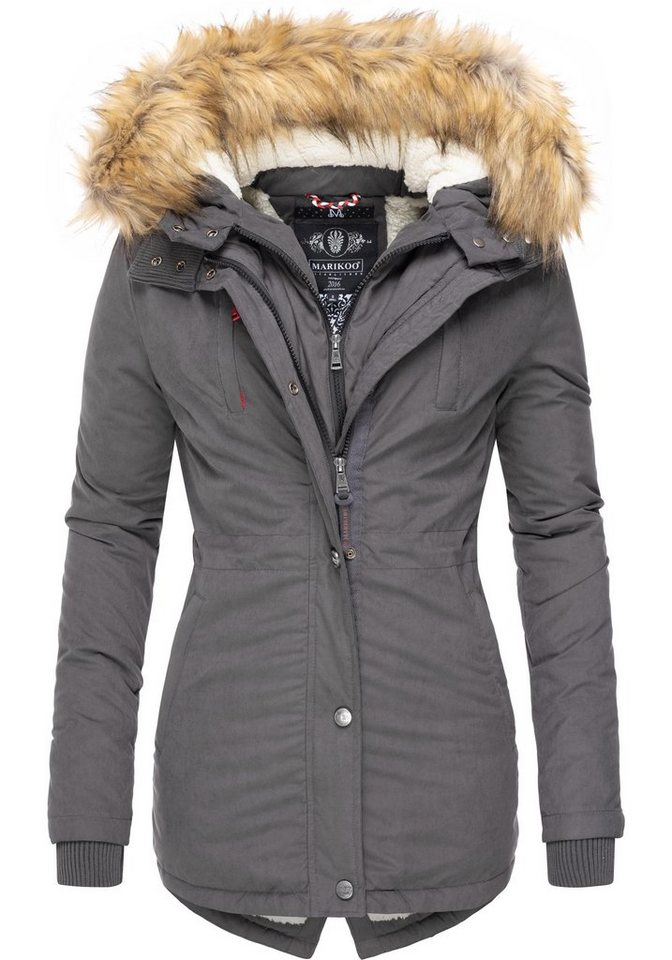 Marikoo Wintermantel Akira edler Winterparka mit Kunstfellkapuze Marikoo Wintermantel Akira edler Winterparka mit Kunstfellkapuze von Marikoo