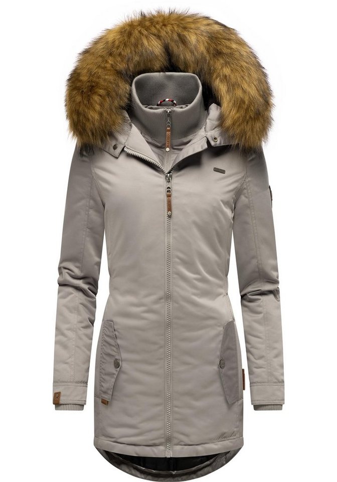 Marikoo Wintermantel Sanakoo schicker Damen Kurzmantel mit Kunstfellkapuze Marikoo Wintermantel Sanakoo schicker Damen Kurzmantel mit Kunstfellkapuze von Marikoo