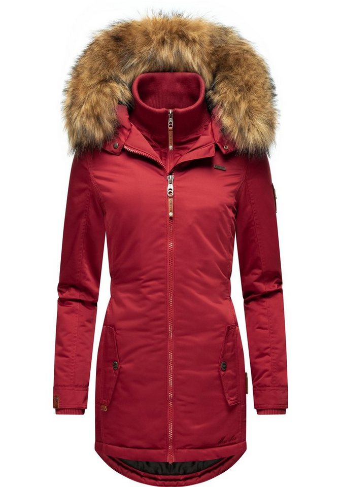 Marikoo Wintermantel Sanakoo schicker Damen Kurzmantel mit Kunstfellkapuze Marikoo Wintermantel Sanakoo schicker Damen Kurzmantel mit Kunstfellkapuze von Marikoo