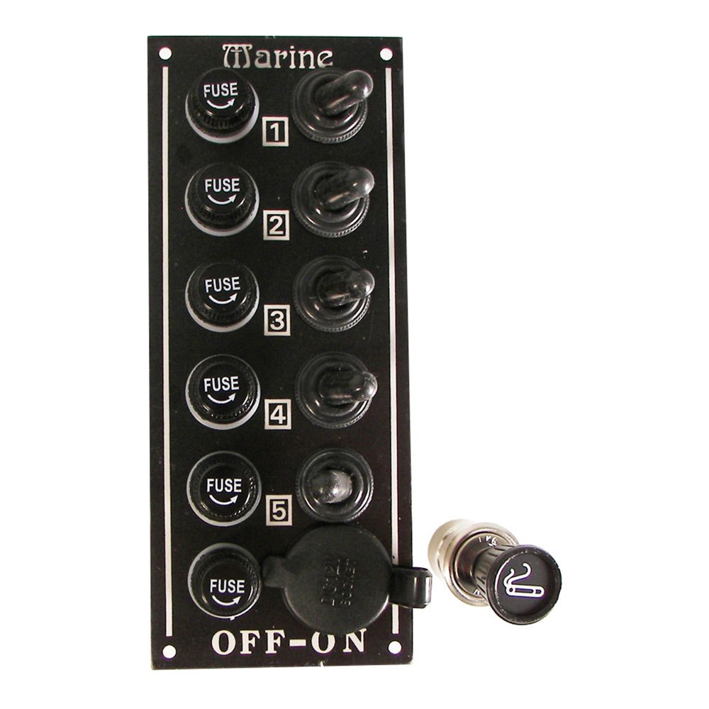 Marine Town 5 Switches Electric Panel With Cigarette Lighter Silber 170 x 70 mm von Marine Town