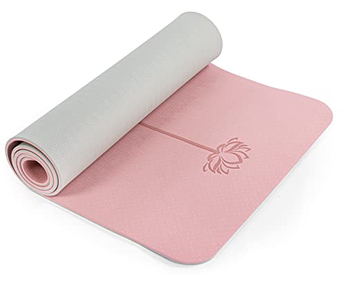 Marjar Yogamatte Rutschfest Gymnastikmatte TPE Fitnessmatte für Yoga Übungsmatte mit Tragegurt Sportmatte 183 cm x 61 cm x 0.6 cm von Marjar