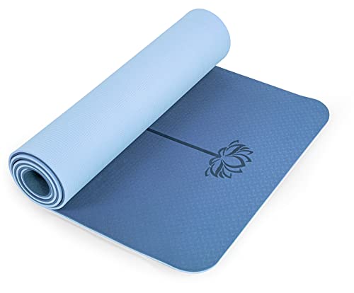 Marjar Yogamatte Rutschfest Gymnastikmatte TPE Fitnessmatte für Yoga Übungsmatte mit Tragegurt Sportmatte 183 cm x 61 cm x 0.6 cm von Marjar