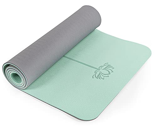 Marjar Yogamatte Rutschfest Gymnastikmatte TPE Fitnessmatte für Yoga Übungsmatte mit Tragegurt Sportmatte 183 cm x 61 cm x 0.6 cm von Marjar