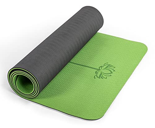 Marjar Yogamatte Rutschfest Gymnastikmatte TPE Fitnessmatte für Yoga Übungsmatte mit Tragegurt Sportmatte 183 cm x 61 cm x 0.8 cm von Marjar
