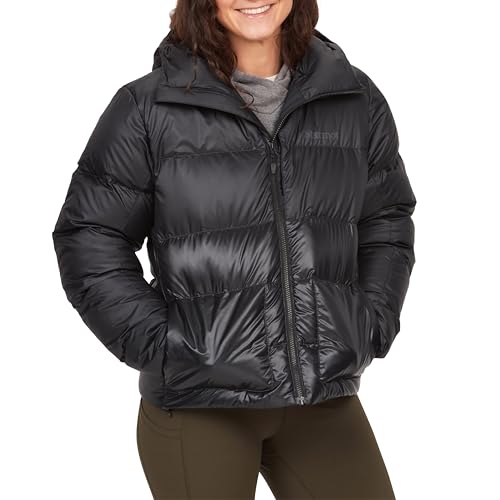 Marmot Damen Guides Down Hoody, Leichte Daunenjacke, warme Winterjacke, wasserabweisende Steppjacke, winddichte Funktionsjacke, klein packbare Outdoorjacke mit Kapuze, Black, M Marmot Damen Guides Down Hoody, Leichte Daunenjacke, warme Winterjacke, wasserabweisende Steppjacke, winddichte Funktionsjacke, klein packbare Outdoorjacke mit Kapuze, Black, M von Marmot
