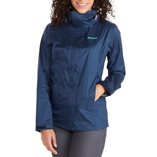 Marmot Damen PreCip Eco Jacket, Wasserdichte Regenjacke, winddichter Regenmantel, atmungsaktiver, faltbarer Hardshell Windbreaker, optimal zum Fahrradfahren und Wandern, Arctic Navy, XL von Marmot