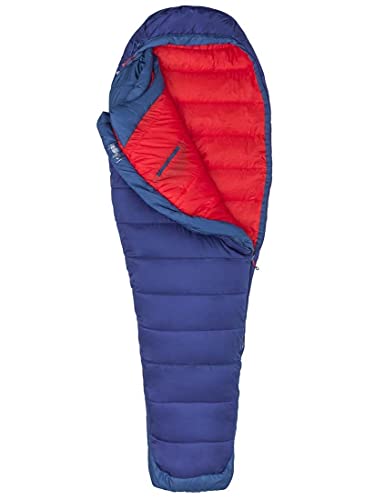 Marmot Damen Wm's Trestles Elite Eco 20 Long, Synthetik-Mumienschlafsack für Damen, sehr leichter, umweltfreundlicher und warmer 3 Jahreszeiten Schlafsack, Midnight/Storm, LZ von Marmot