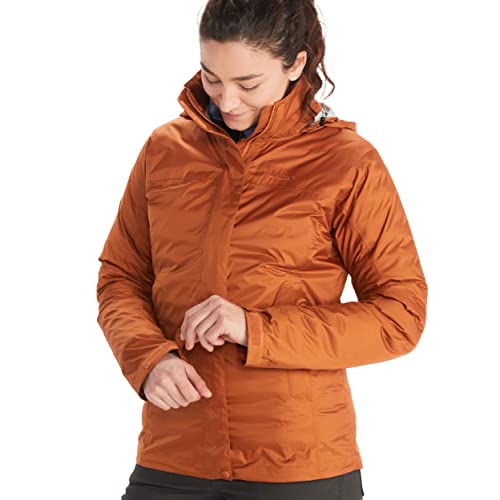 Marmot Damen Wasserdichte Regenjacke, Winddichter Regenmantel, Atmungsaktiv, faltbarer Hardshell Windbreaker, ideal zum Fahrradfahren und Wandern, Regulär, Nylon, Copper, L von Marmot