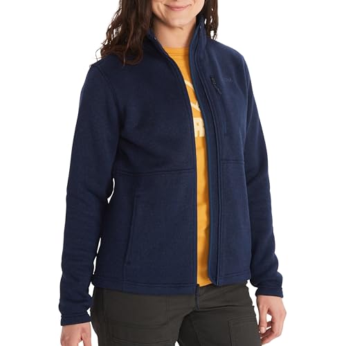 Marmot Damen Wm's Drop Line Jacket, Warme Fleecejacke, Outdoor-Jacke mit durchgehendem Reißverschluss, atmungsaktiver und windbeständiger Sweater, Arctic Navy, M von Marmot