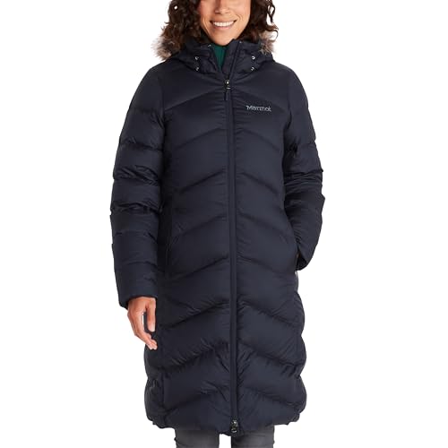 Marmot Damen Wm's Montreaux Coat, Leichte Daunenjacke, wasserdichter Daunenparka, warmer Wintermantel, regendichte Winterjacke, winddichte Funktionsjacke mit Kapuze, Midnight Navy, XL von Marmot