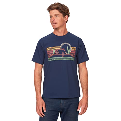 Marmot Herren Bivouac Tee SS, atmungsaktives Funktionsshirt, Kurzarm Wandershirt, schnell trocknendes Lifestyle T-Shirt, Arctic Navy, L von Marmot