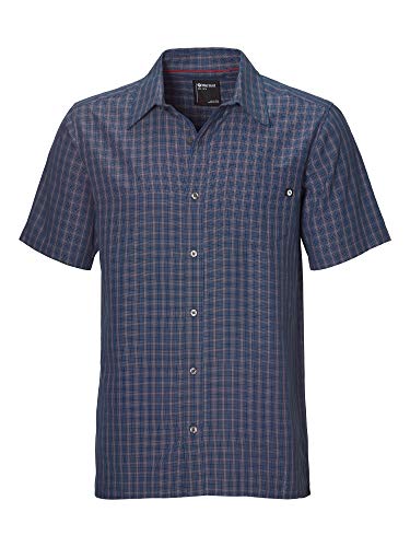 Marmot Herren Eldridge Shortsleeve, Kurzarm-Wanderhemd, schnell trocknendes Reisehemd mit Sonnenschutz, atmungsaktiv und packbar, Arctic Navy, S von Marmot