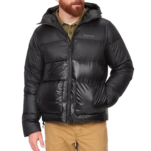 Marmot Herren Guides Down Hoody, Leichte Daunenjacke, warme Winterjacke, wasserabweisende Steppjacke, winddichte Funktionsjacke, klein packbare Outdoorjacke mit Kapuze, Black, S Marmot Herren Guides Down Hoody, Leichte Daunenjacke, warme Winterjacke, wasserabweisende Steppjacke, winddichte Funktionsjacke, klein packbare Outdoorjacke mit Kapuze, Black, S von Marmot
