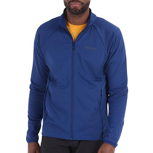 Marmot Herren Leconte Fleece Jacket, Warme Fleece-Jacke mit Reißverschluss in voller Länge, atmungsaktiv, winddichte Weste, leicht zu packen, ideal für Wandern und als Midlayer, Blue, M von Marmot