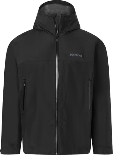 Marmot Herren Minimalist Pertex Jacket, Wasserdichte Pertex Regenjacke, winddichter Regenmantel, atmungsaktiver, faltbarer Hardshell Windbreaker, optimal zum Fahrradfahren und Wandern, Black, L von Marmot