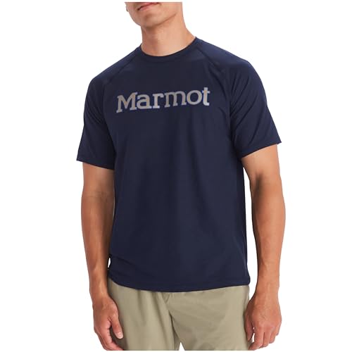 Marmot Herren Windridge Graphic SS, atmungsaktives Funktionsshirt, kurzarm Sportshirt, schnell trocknendes Fitness-Shirt, Arctic Navy, M Marmot Herren Windridge Graphic SS, atmungsaktives Funktionsshirt, kurzarm Sportshirt, schnell trocknendes Fitness-Shirt, Arctic Navy, M von Marmot