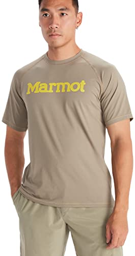 Marmot Herren Windridge Graphic SS, atmungsaktives Funktionsshirt, kurzarm Sportshirt, schnell trocknendes Fitness-Shirt, Vetiver, S von Marmot