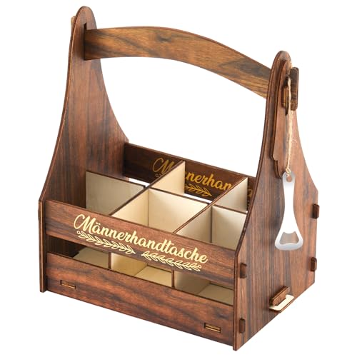 Marsui Männerhandtasche aus Holz 6 Flaschen Bierträger mit Flaschenöffner Bierflaschenträger Abnehmbar Herren Geschenke für Bierfest Geburtstag Vatertag Fußball Spiele(30.5 x 24.5 x 17.8 cm,Elegant) Marsui Männerhandtasche aus Holz 6 Flaschen Bierträger mit Flaschenöffner Bierflaschenträger Abnehmbar Herren Geschenke für Bierfest Geburtstag Vatertag Fußball Spiele(30.5 x 24.5 x 17.8 cm,Elegant) von Marsui
